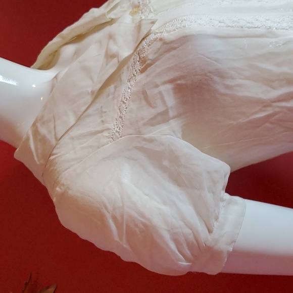 White Lightweight Button Front Dress with Sash and Detachable Collar Sz S - Picture 6 of 14